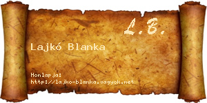 Lajkó Blanka névjegykártya