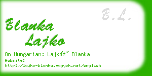 blanka lajko business card